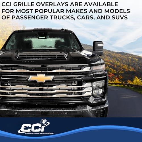 Coast to Coast International CCI Grille Insert GI208, Tape-On Overlay, 4 Piece, Chrome Plated, ABS Plastic, - Outdoor Depot