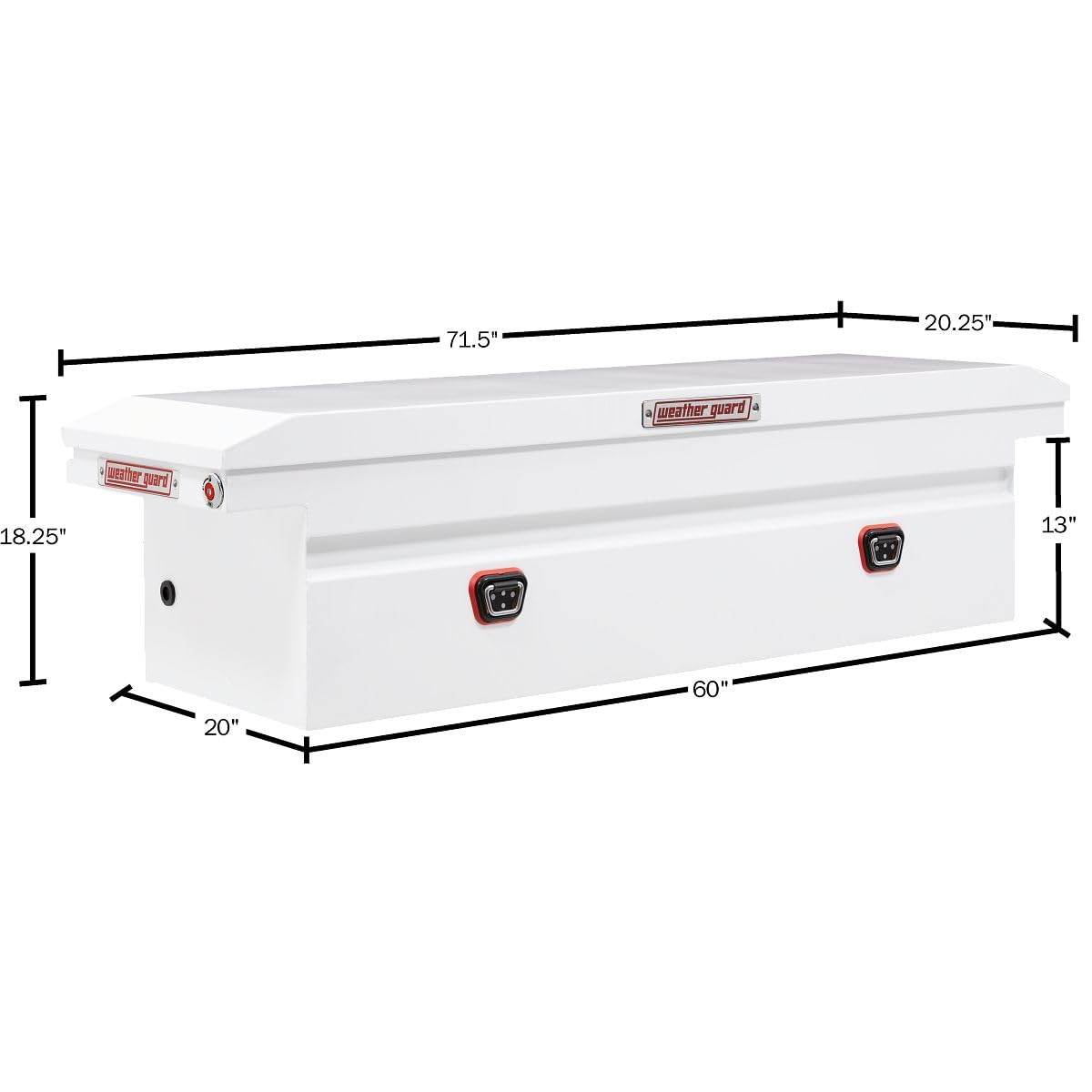 Weather Guard Weather Guard Model 120-3-04 Saddle Box, Steel, Full Low Profile, White, 11.0 cu ft - Outdoor Depot