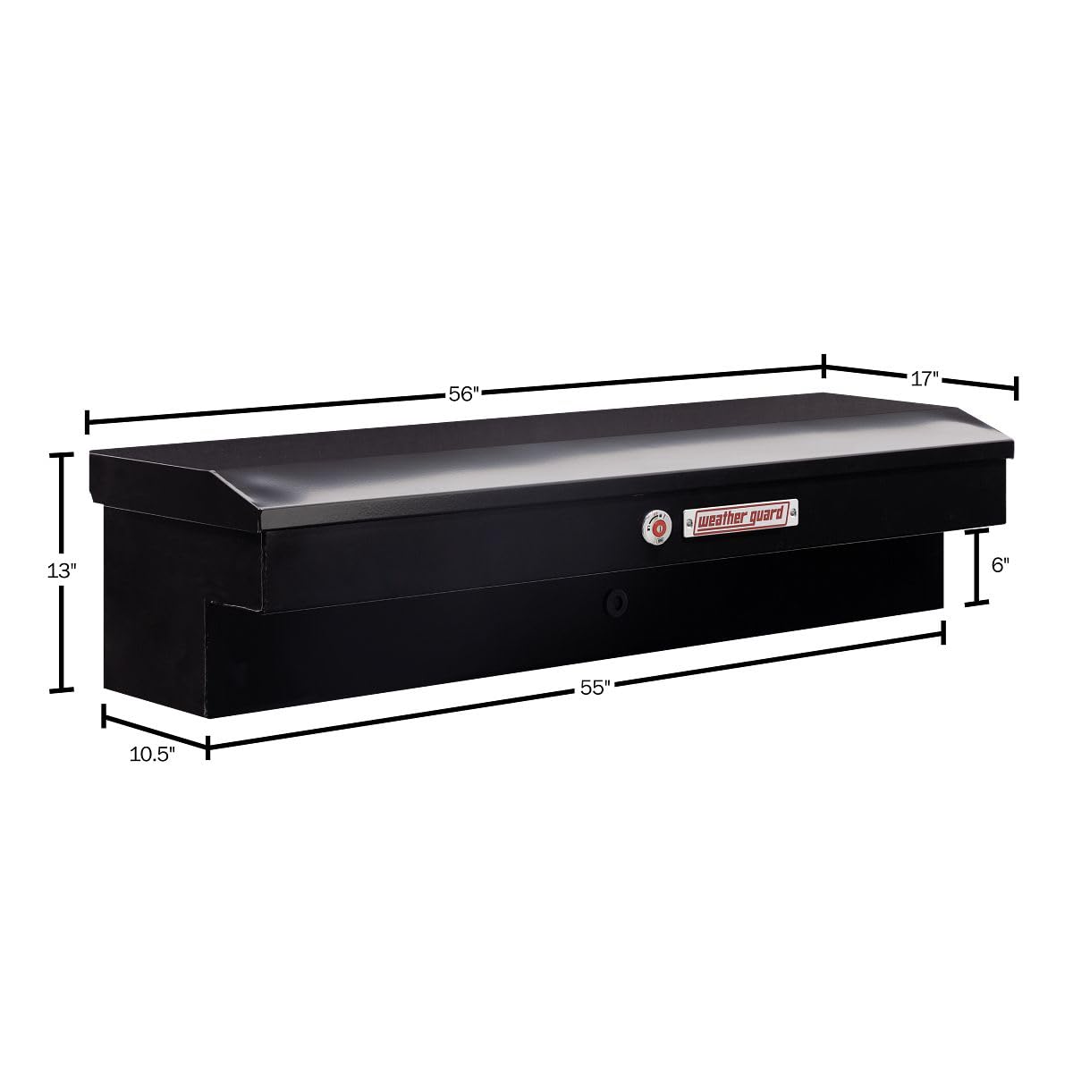Weather Guard Weather Guard Model 175-5-04 56in Lo-Side Box, Steel, Gloss Black, 4.0 cu ft - Outdoor Depot