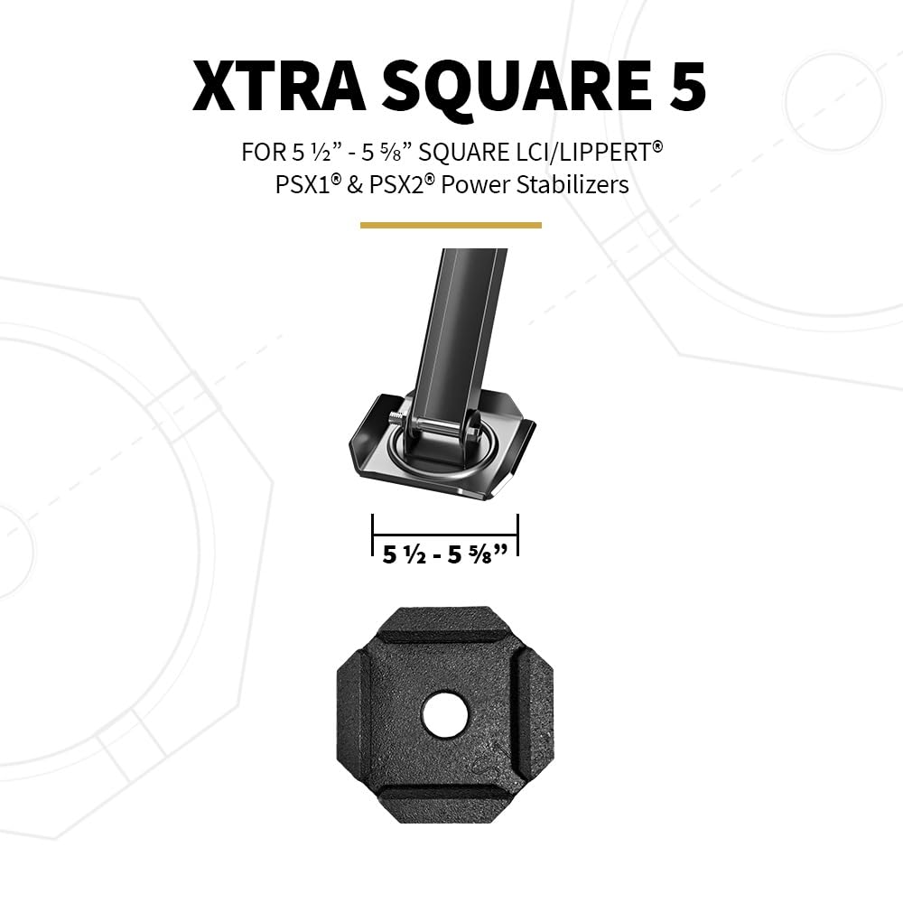 SnapPad SnapPad Xtra RV Leveling Pads - Permanent Jack Stabilizers for RVs - 5" Square Leveling Jack Pads - Outdoor Depot