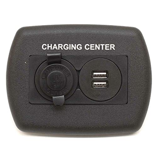 JR Products JR Products 15095 12V/USB Charging Center - Black - Outdoor Depot