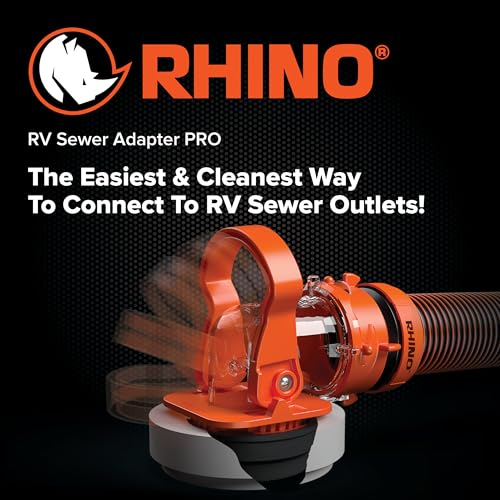 Camco Camco Rhino RV Sewer Adapter PRO - Clear Sewer Hose Elbow with Drain Lock Adapter - Includes Ergonomic - Outdoor Depot