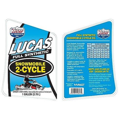 Lucas Oil Lucas Oil 10847 Synthetic 2-Cycle Snowmobile Oil - 1 Gallon - Outdoor Depot