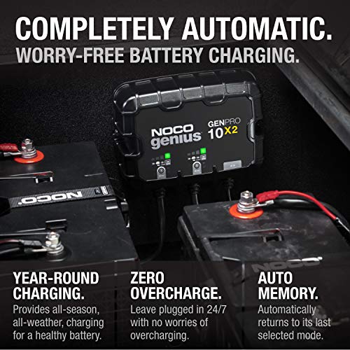 NOCO NOCO Genius GENPRO10X2: 2-Bank, 20A Onboard Battery Charger - 10A Per Bank, 12V Waterproof Marine - Outdoor Depot
