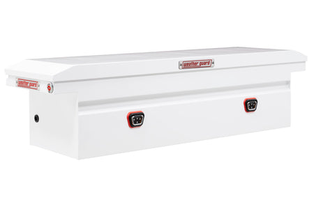 Weather Guard Weather Guard Model 120-3-04 Saddle Box, Steel, Full Low Profile, White, 11.0 cu ft - Outdoor Depot