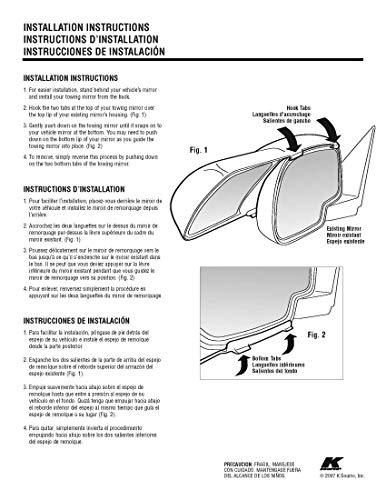 Fit System K SOURCE Snap & Zap 80730 Custom Fit Towing Mirror for 2019 up Ram 1500 Pick-up, Patented - Outdoor Depot