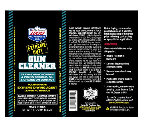 Lucas Oil Lucas Oil 10905 Extreme Duty Gun Cleaner - 11 Ounce - Outdoor Depot