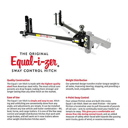 Equal-i-zer Equal-i-zer 4-point Sway Control Hitch, 90-00-1001, 10,000 Lbs Trailer Weight Rating, 1,000 Lbs - Outdoor Depot