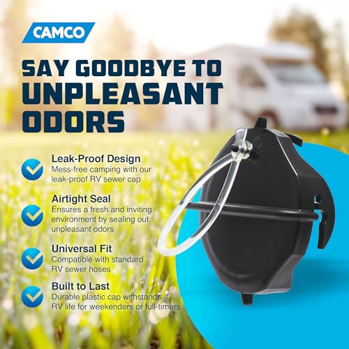 Camco Camco Replacement RV Sewer Hose Storage Cap | Seal RV Sewer Hose Before Storage | Black (39452) - Outdoor Depot