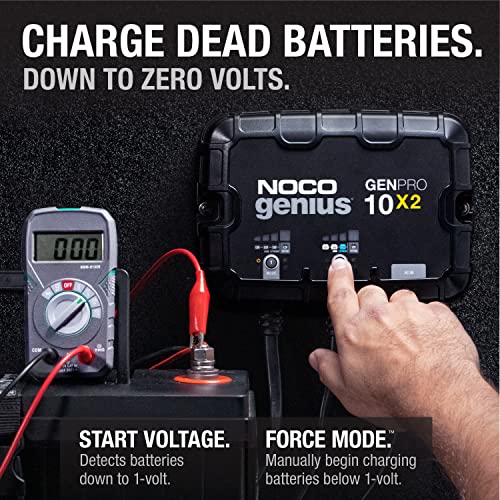 NOCO NOCO Genius GENPRO10X2: 2-Bank, 20A Onboard Battery Charger - 10A Per Bank, 12V Waterproof Marine - Outdoor Depot