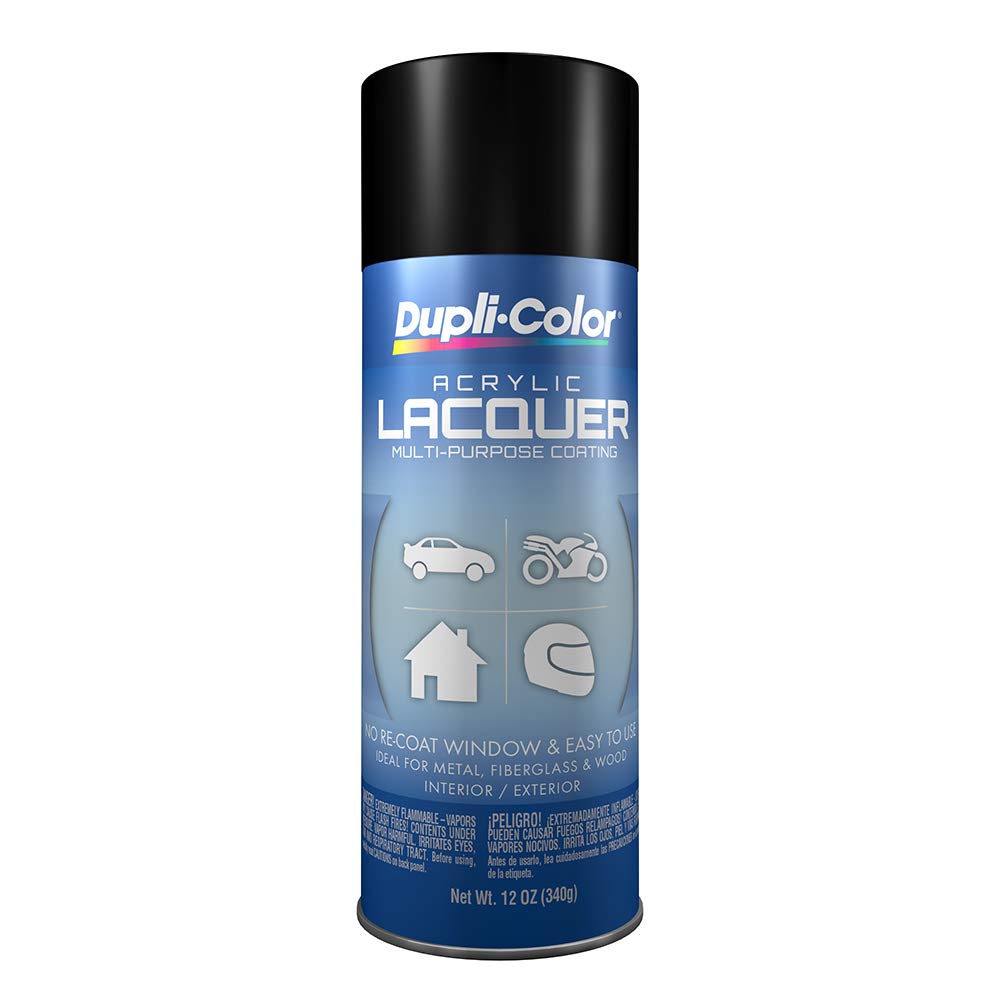 Dupli-Color Dupli-Color Multi-Purpose Lacquer, Semi-Gloss, Black, 12 oz - Outdoor Depot