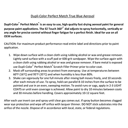 Dupli-Color Dupli-Color Perfect Match Premium Automotive Paint, True Blue, 8 oz - Outdoor Depot