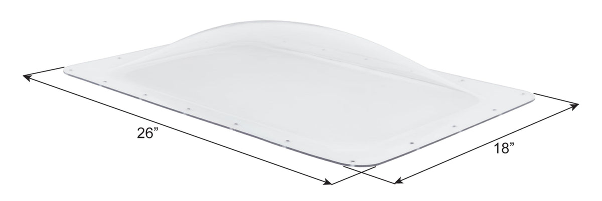 ICON ICON RV Skylight - SL1422C - Clear, Fits 14"x22" openings, 16"x26" overall, Outer Dome Skylight - Outdoor Depot