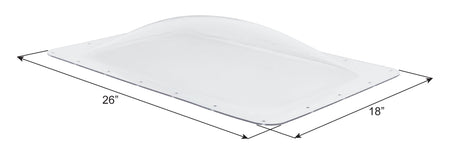 ICON ICON RV Skylight - SL1422C - Clear, Fits 14"x22" openings, 16"x26" overall, Outer Dome Skylight - Outdoor Depot