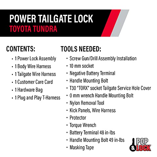 Pop & Lock Pop N Lock PL8547TUN: 14-21 Toyota Tundra Heavy Duty Power Tailgate Lock W/Plug & Play T-Harness, - Outdoor Depot