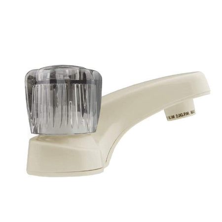 Dura Faucet Dura Faucet DF-PL700S-BQ RV Bathroom Faucet with Smoked Acrylic Knobs (Bisque Parchment) - Outdoor Depot