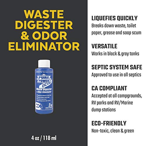 Valterra Valterra V23017 'Pure Power Blue' Waste Digester and Odor Eliminator - 4 oz. Bottle, (Pack of 6) - Outdoor Depot