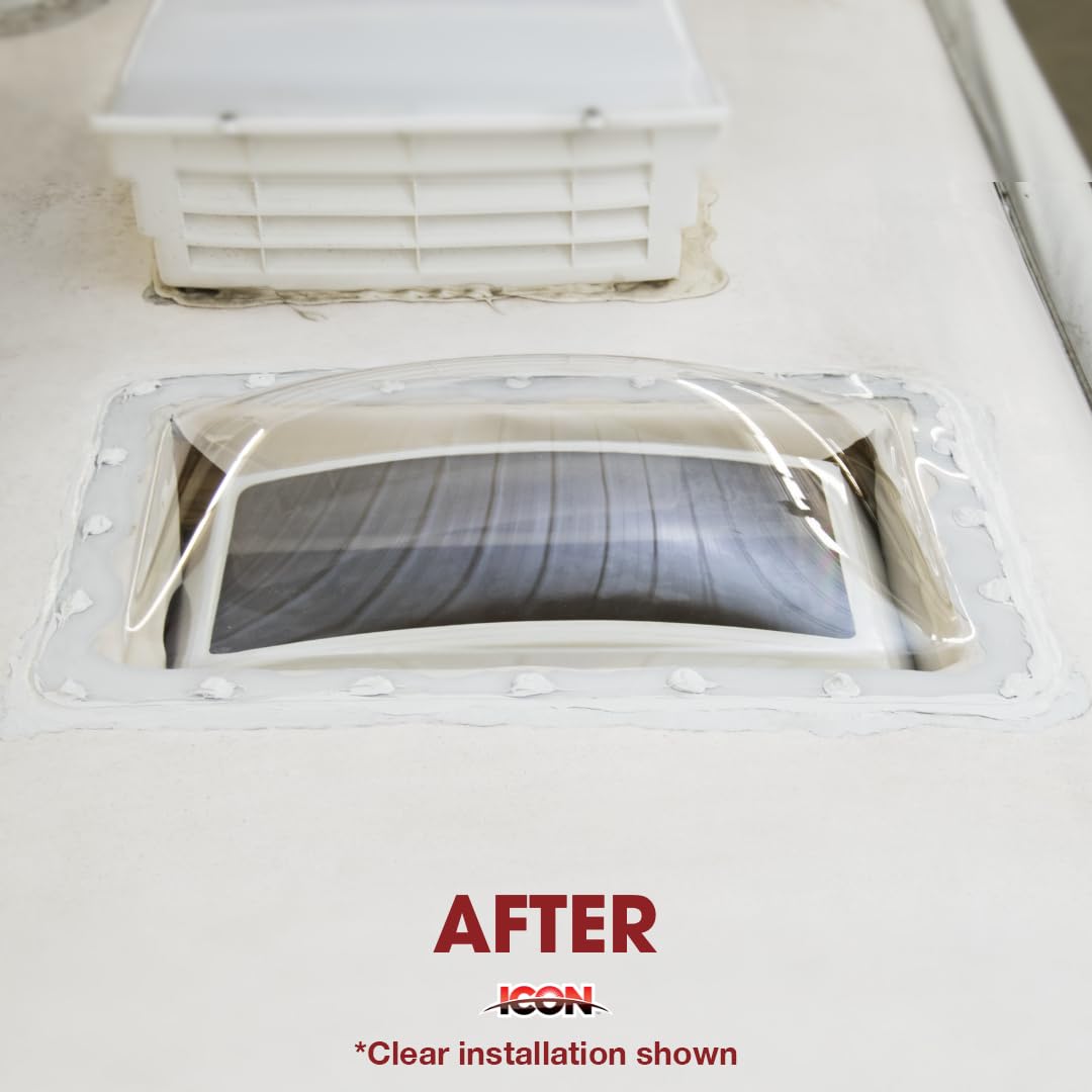 ICON ICON RV Skylight - SL1422S - Smoke, Fits 14"x22" openings, 16"x26" overall, Outer Dome Skylight - Outdoor Depot