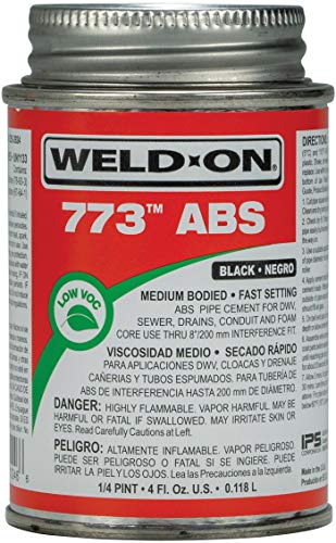 IPS Weld-On 10246 773 ABS Medium-Bodied High Strength Solvent Cement - Fast Setting and Low-VOC, Black, 1/4 - Outdoor Depot