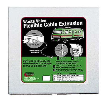 Valterra Valterra TC172 72" Flexible Cable Kit with 1-1/2" Valve , Black - Outdoor Depot