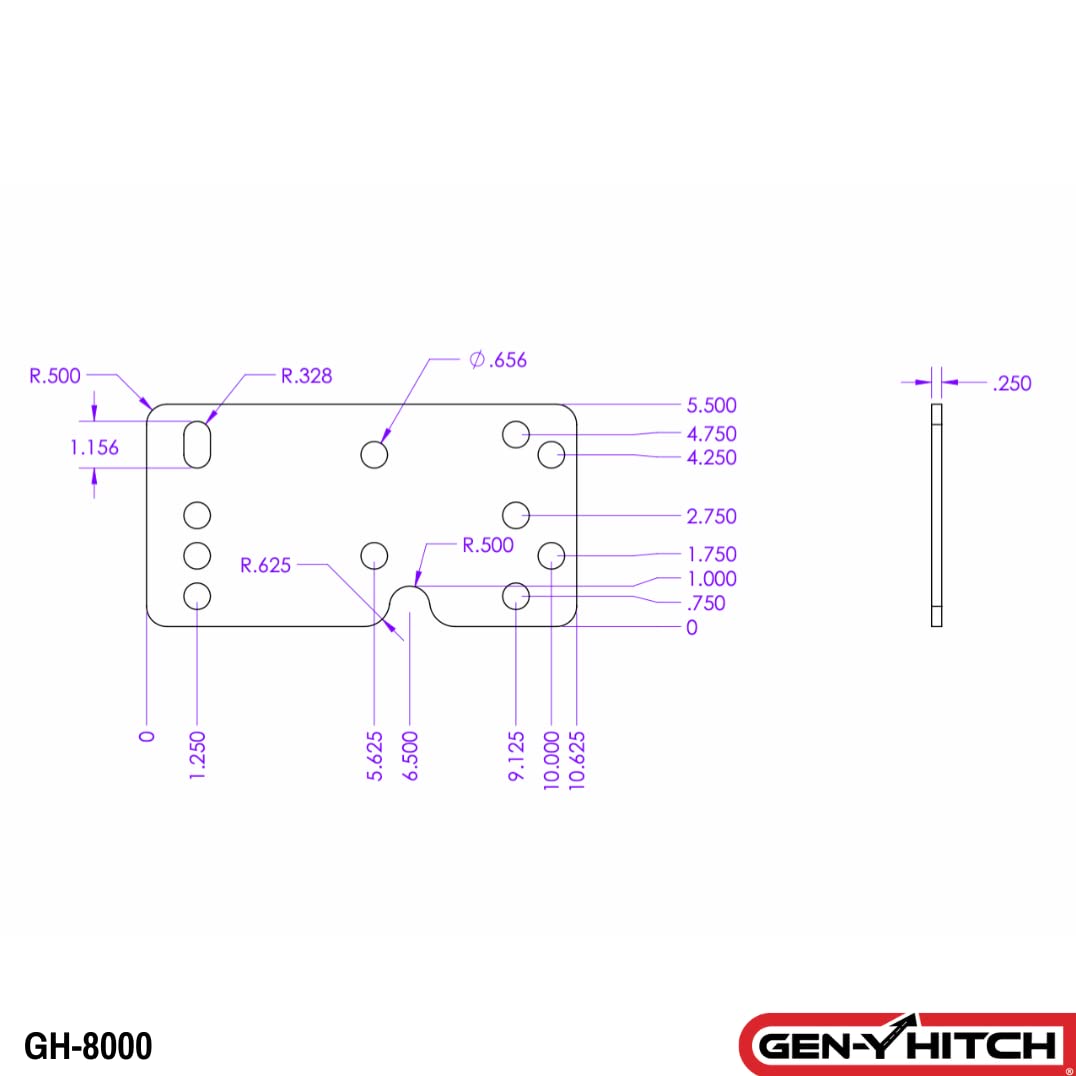 GEN-Y Hitch GEN-Y Hitch ¼ Filler Shims for Executive Coupler Hitch, 12.5" Wide Wings, Set of 2 - Outdoor Depot