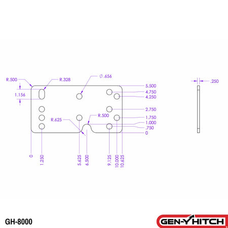 GEN-Y Hitch GEN-Y Hitch ¼ Filler Shims for Executive Coupler Hitch, 12.5" Wide Wings, Set of 2 - Outdoor Depot