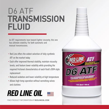 Red Line Red Line 30704 Full Synthetic D6 Automatic Transmission Fluid (ATF) - 1 Quart - Outdoor Depot