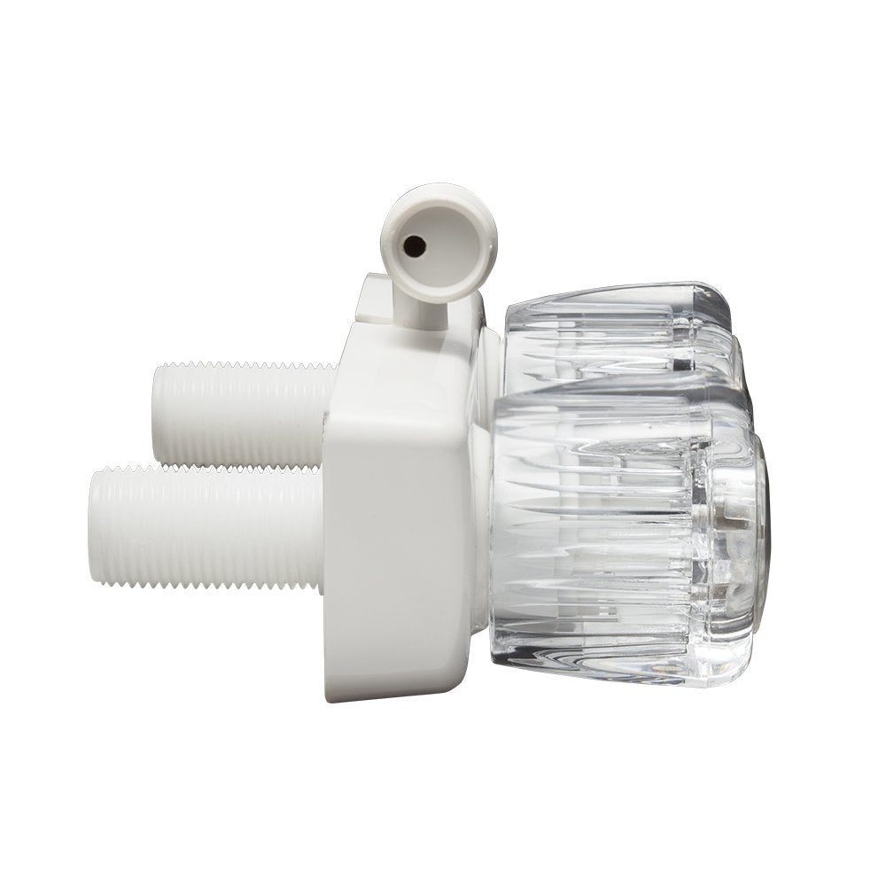 Dura Faucet Dura Faucet DF-SA100A1-WT RV Shower Faucet Valve Diverter with 2-Knobs for Exterior Shower Boxes - Outdoor Depot