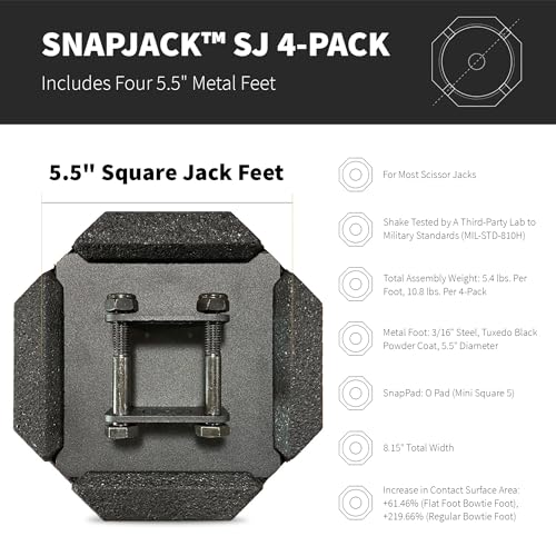 SnapPad SnapPad SnapJack™ SJ (Pack of 4) | Two-Point Trailer Jack Stands Featuring 5.5" Metal Foot | Adds - Outdoor Depot