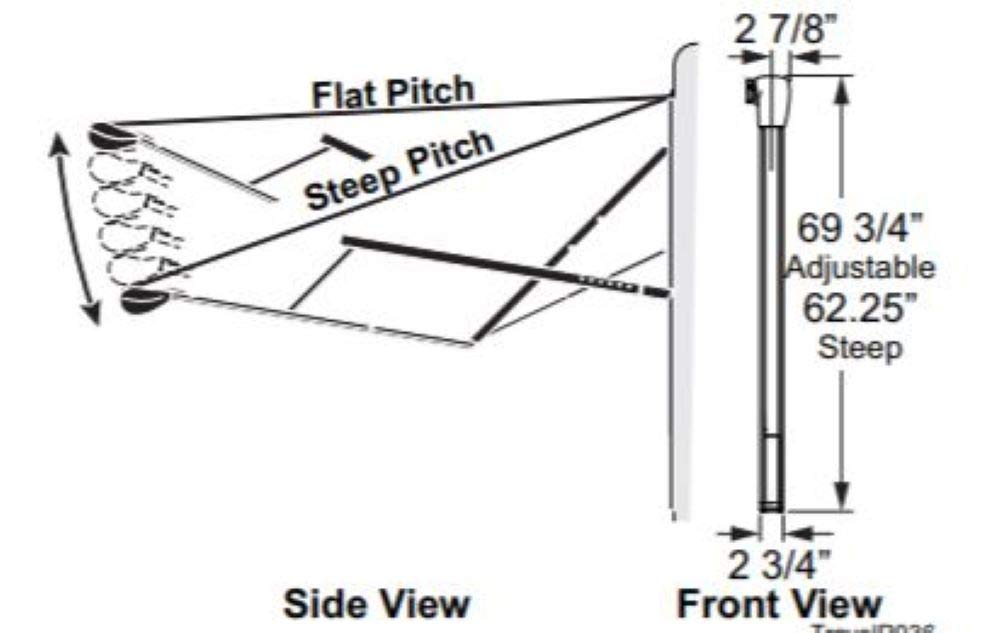 CAREFREE Carefree R001643BLK Awning Arm Assembly, 8 feet Length x 8 feet Extension , Black , Standard - Outdoor Depot