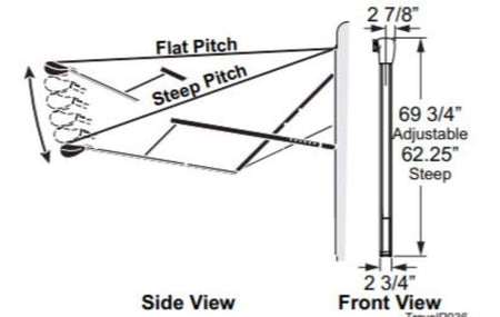 CAREFREE Carefree R001643BLK Awning Arm Assembly, 8 feet Length x 8 feet Extension , Black , Standard - Outdoor Depot