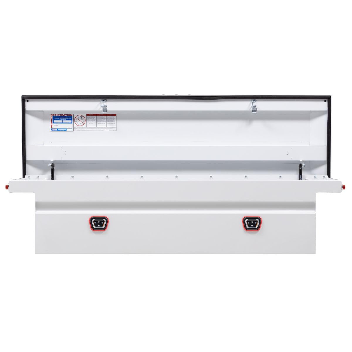 Weather Guard Weather Guard Model 120-3-04 Saddle Box, Steel, Full Low Profile, White, 11.0 cu ft - Outdoor Depot