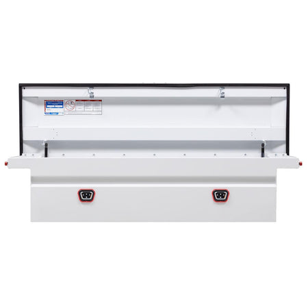 Weather Guard Weather Guard Model 120-3-04 Saddle Box, Steel, Full Low Profile, White, 11.0 cu ft - Outdoor Depot