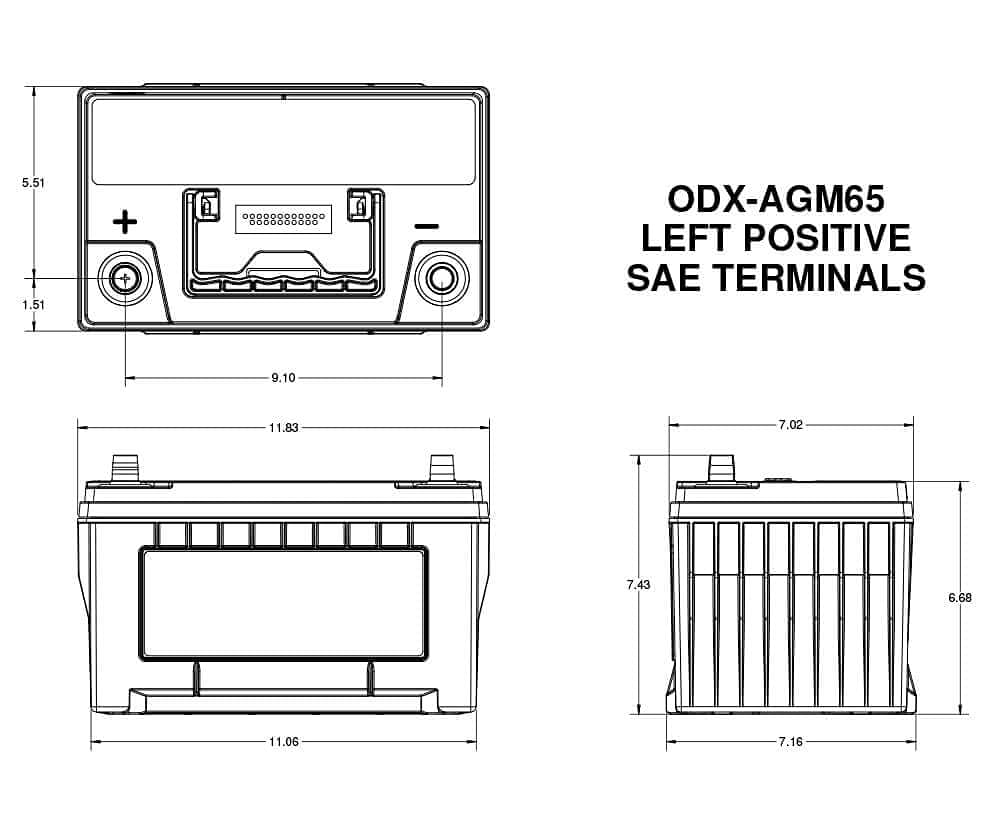 ODYSSEY Odyssey Battery ODX-AGM65 Extreme Series AGM Battery - Outdoor Depot
