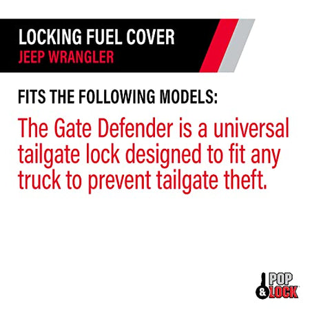 Pop & Lock Pop & Lock Universal Black Tailgate Lock, Key Lock, PL9900, The Gate Defender, Truck Theft - Outdoor Depot