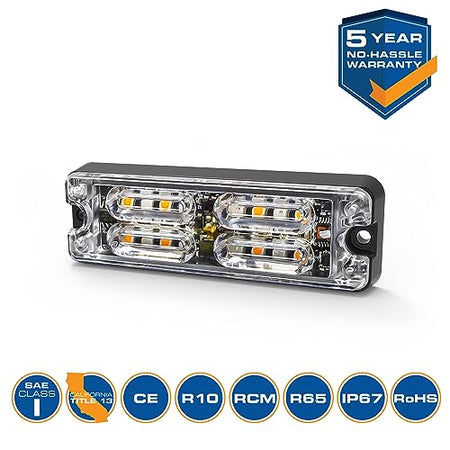 ECCO ECCO LED 12 High-Intensity Directional LEDs Amber White 1.4 amps 12V 24V Surface Mount Waterproof - Outdoor Depot