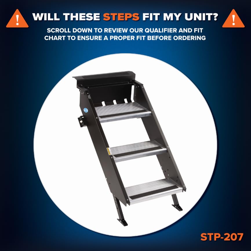 MORryde MORryde STP-207 StepAbove Fold-Up RV Entry Step - 3-Step (9" Step Rise), Fits 26" to 28" Door Width - Outdoor Depot