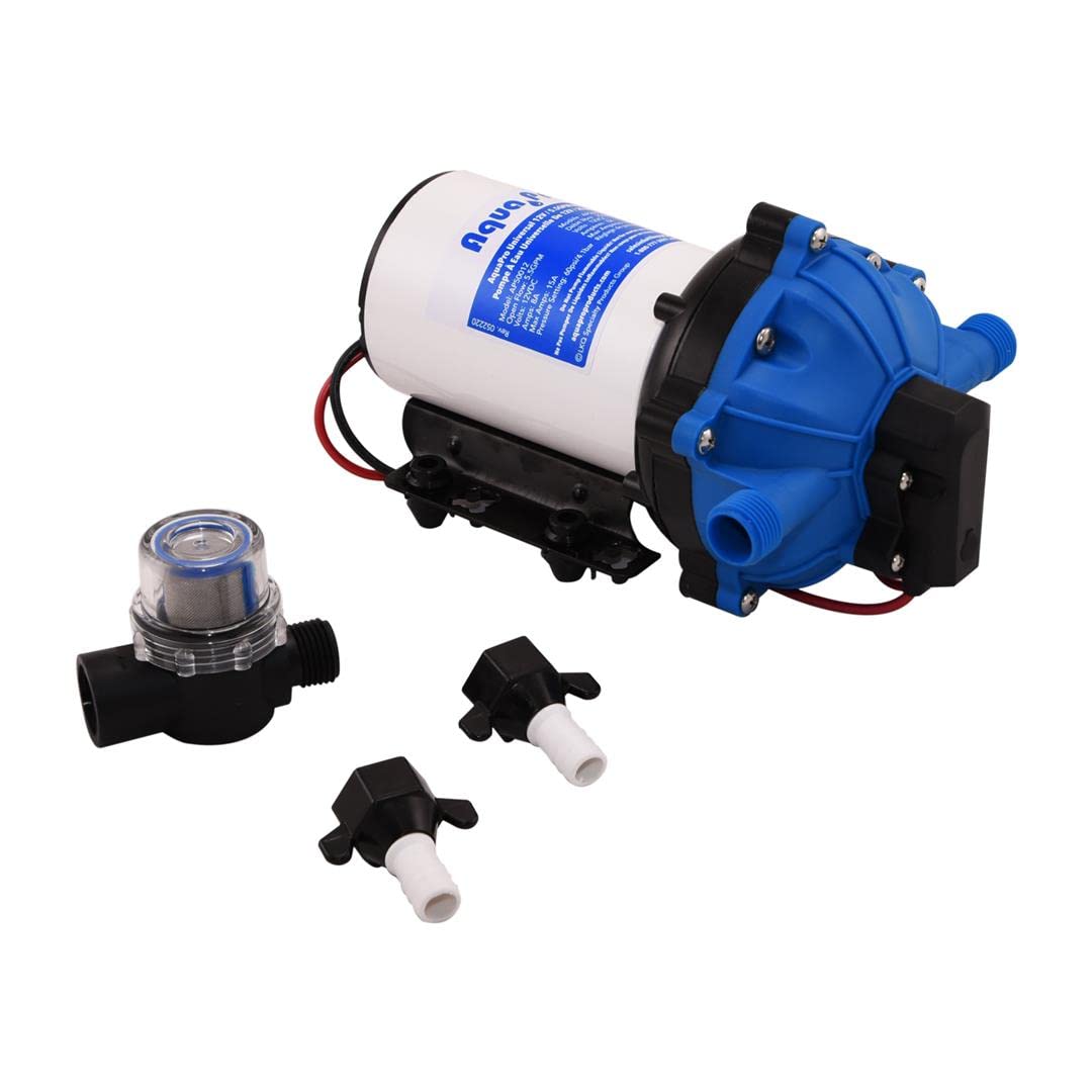 Aquapro Aqua Pro Water Pump 21863, Self-Priming, 5.5 Gpm 12V, Thermal Overload Protection, with 50 Mesh - Outdoor Depot