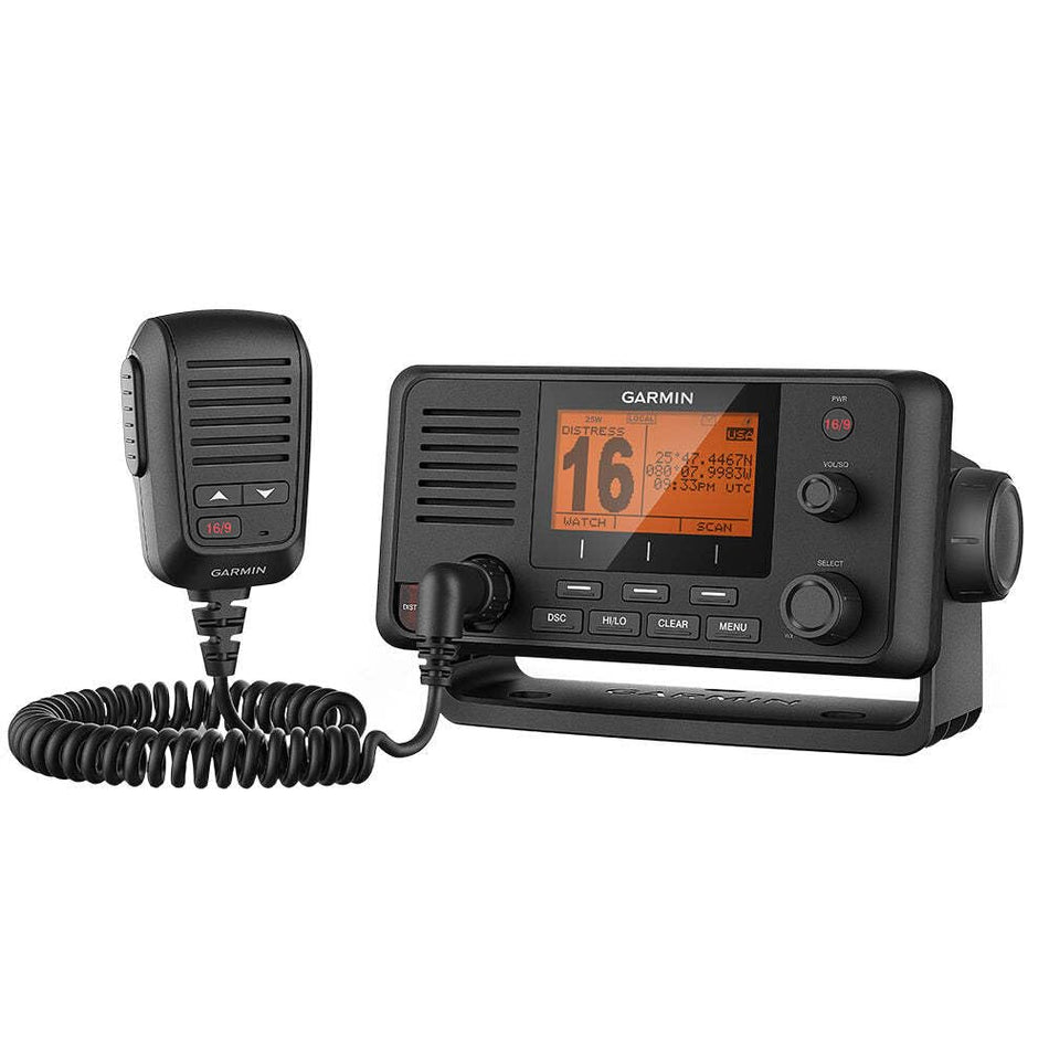 Garmin Garmin 0100209800 VHF 215 AIS, Slate Gray with Amp Yellow Band - Outdoor Depot