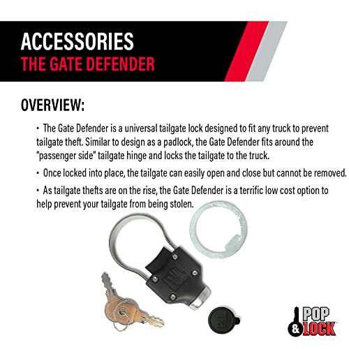 Pop & Lock Pop & Lock Universal Black Tailgate Lock, Key Lock, PL9900, The Gate Defender, Truck Theft - Outdoor Depot