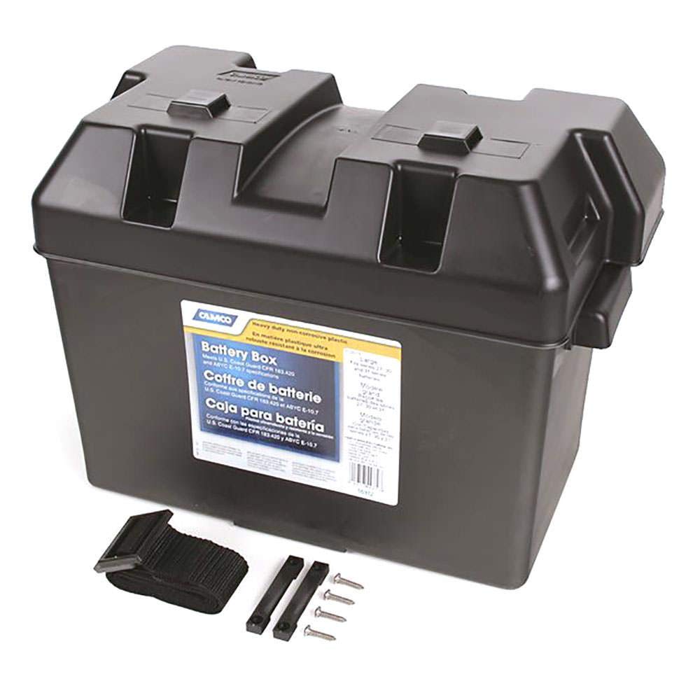 Camco Camco Large Battery Box with Straps and Hardware - Group 27, 30, 31 |Safely Stores RV, Automotive, and - Outdoor Depot