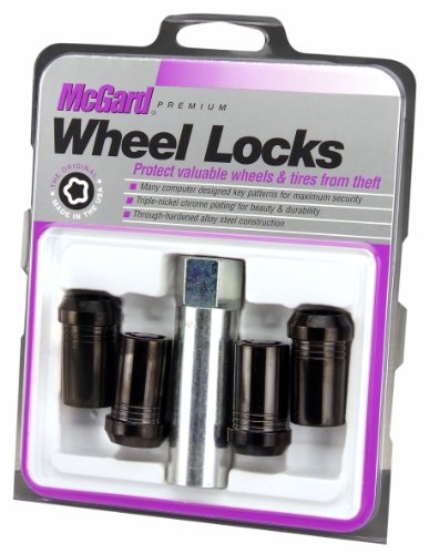 McGard 25112 Black (M14 x 1.5 Thread Size) Tuner Style Cone Seat Wheel Lock, (Set of 4)