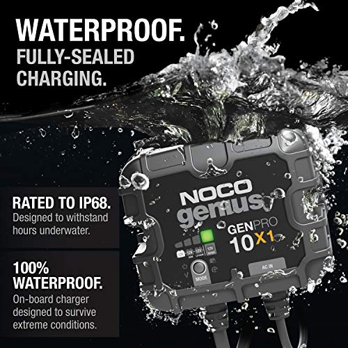 NOCO NOCO Genius GENPRO10X1: 1-Bank, 10A Onboard Battery Charger - 10A Per Bank, 12V Waterproof Marine - Outdoor Depot