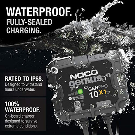 NOCO NOCO Genius GENPRO10X1: 1-Bank, 10A Onboard Battery Charger - 10A Per Bank, 12V Waterproof Marine - Outdoor Depot