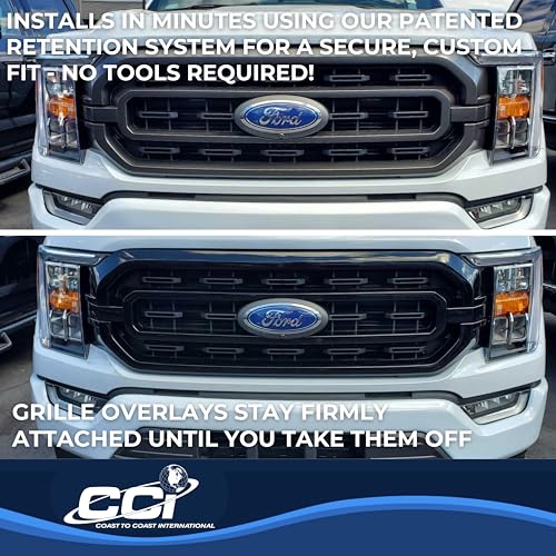 Coast to Coast International CCI Grille Insert GI184BLK, Overlay, Bar Style, 3 Piece, With Emblem Cutout, - Outdoor Depot