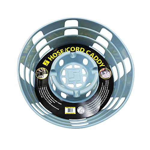 Stromberg Carlson HC-75 RV Hose and Cord Caddy for Campers and Trailers, Compact Organizer for Power Cables and Water Hoses, Durable Outdoor Storage Solution Holds 75' Fresh Water Hose, 17"x6.5", Gray