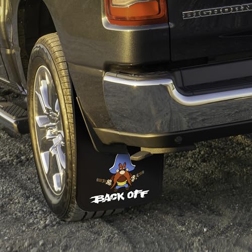 Plasticolor Plasticolor 000502R01 Yosemite Sam Back Off Easy Fit Mud Guard 11" - Set of 2,Multi-colored - Outdoor Depot