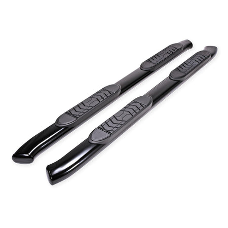 Trailfx TrailFX A7086B 5 Inch Oval Bent Nerf Bar Side Steps with Step Pads Black Powder-Coated Steel Welded - Outdoor Depot
