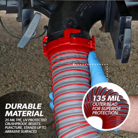 Valterra Valterra Viper 20-Foot RV Sewer Hose Kit, Universal Sewer Hose for RV Camper, Includes 2 Attachable - Outdoor Depot