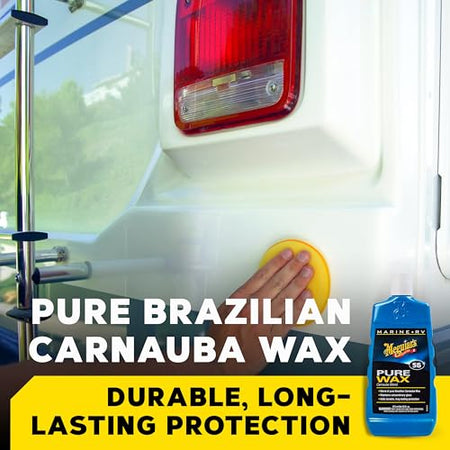 Meguiar's Meguiar's M5616 Marine/RV Pure Wax Carnauba Blend, Long-Lasting Liquid Wax for Protecting Gel - Outdoor Depot
